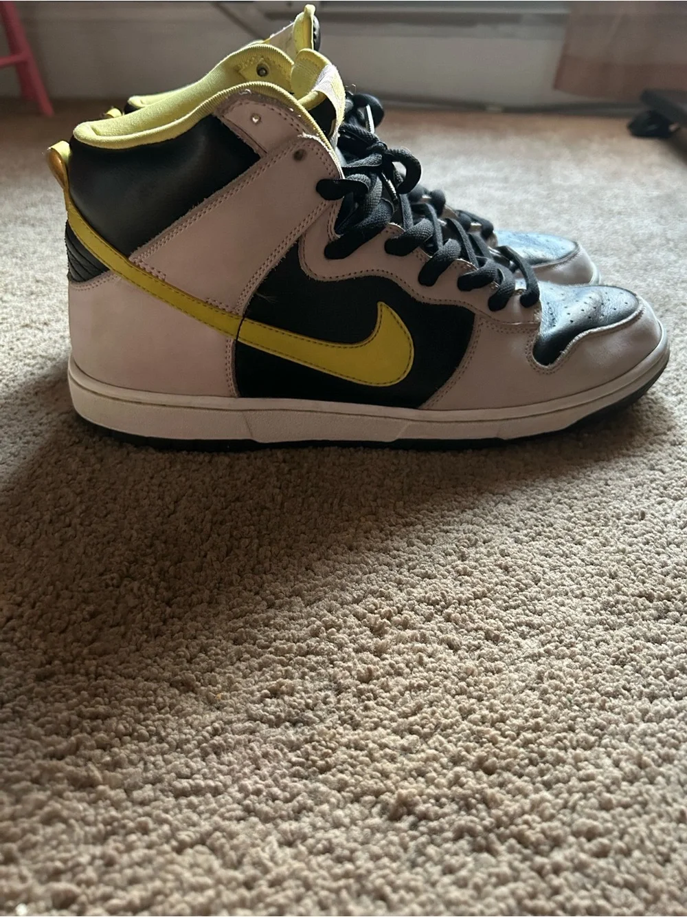 Nike Black, White & Yellow High-Top Sneakers